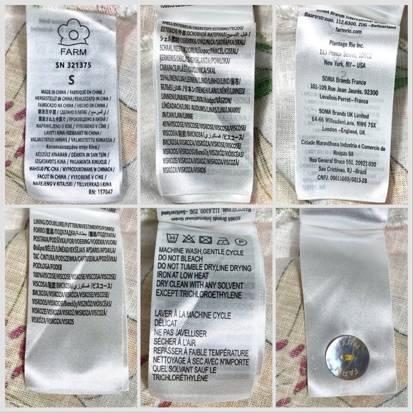 *SOLD* Farm Rio Tropical Destination Midi Linen Blend Shirt Dress Small NWT - Picture 8 of 17